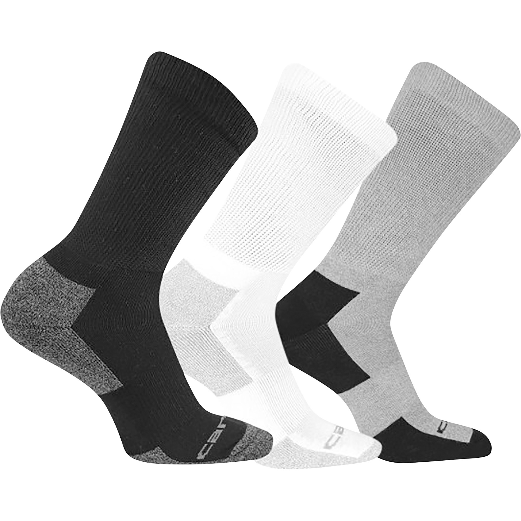 Carhartt Men's Premium Comfort Stretch Crew Socks with FastDry Technology - 3 Pairs, Large, White/Black/Gray, Model# A2213-3 AST01 LARGE